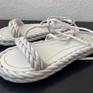 Valentino Garavani White Braided Sandals